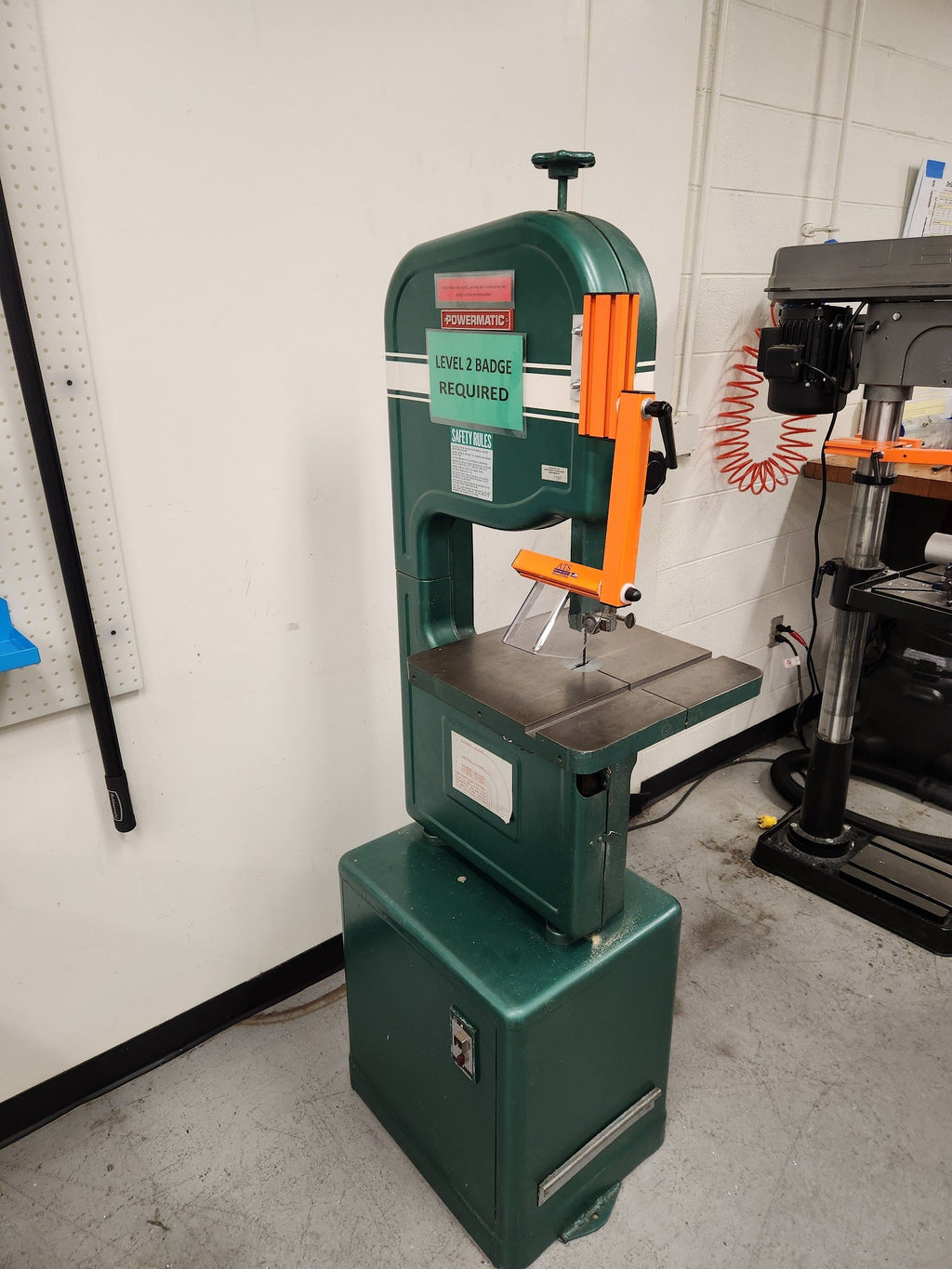 VB-ES0 installed on a Powermatic vertical band saw