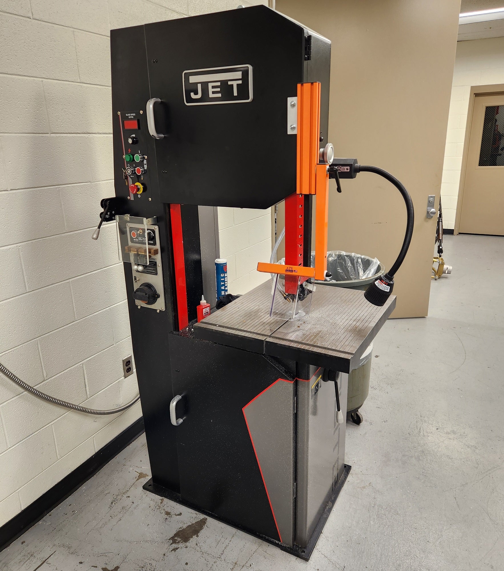 VB-ES1 installed on a JET vertical band saw