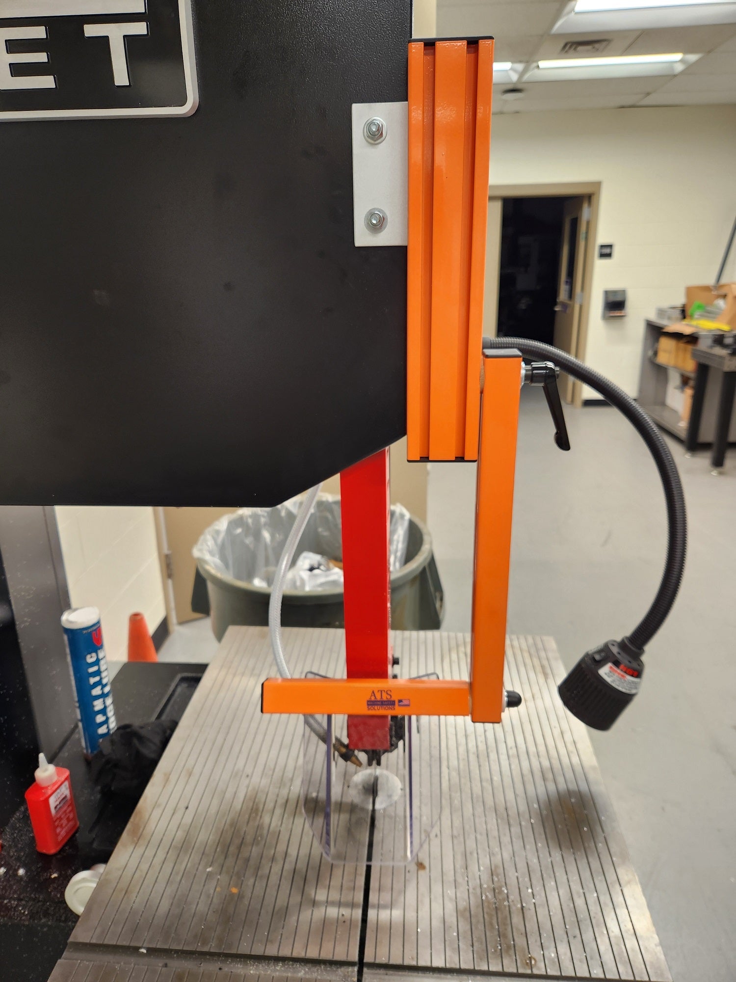 VB-ES1 close-up installed on a JET band saw
